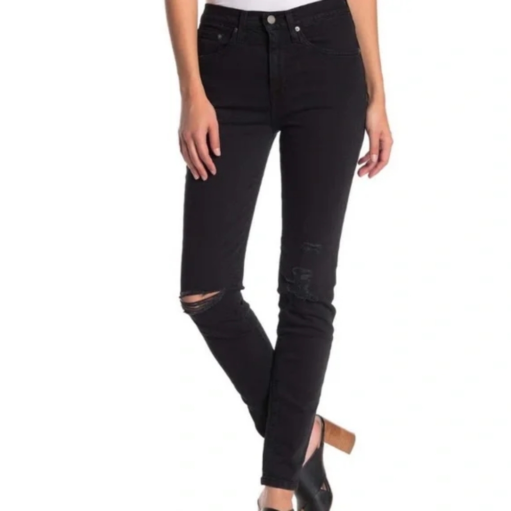 NWT Frye Melissa skinny high rise skinny jeans in Midnight Destroy